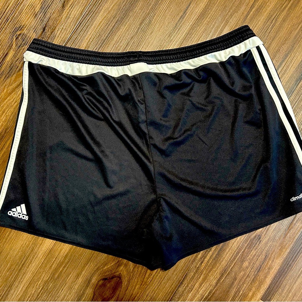 Adidas Men's Black and White Athletic Shorts